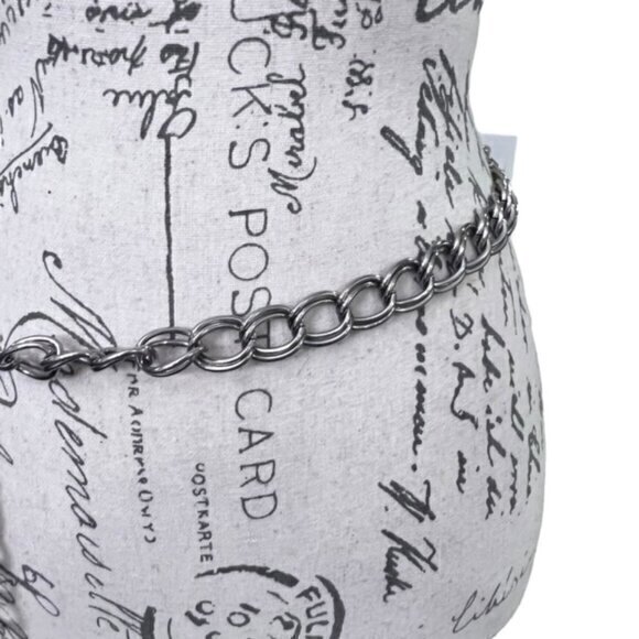 Silver Chain Waist Belt Celtic Irish Tassel Up to 39" Business Casual BOHO CUTE! - Picture 9 of 9